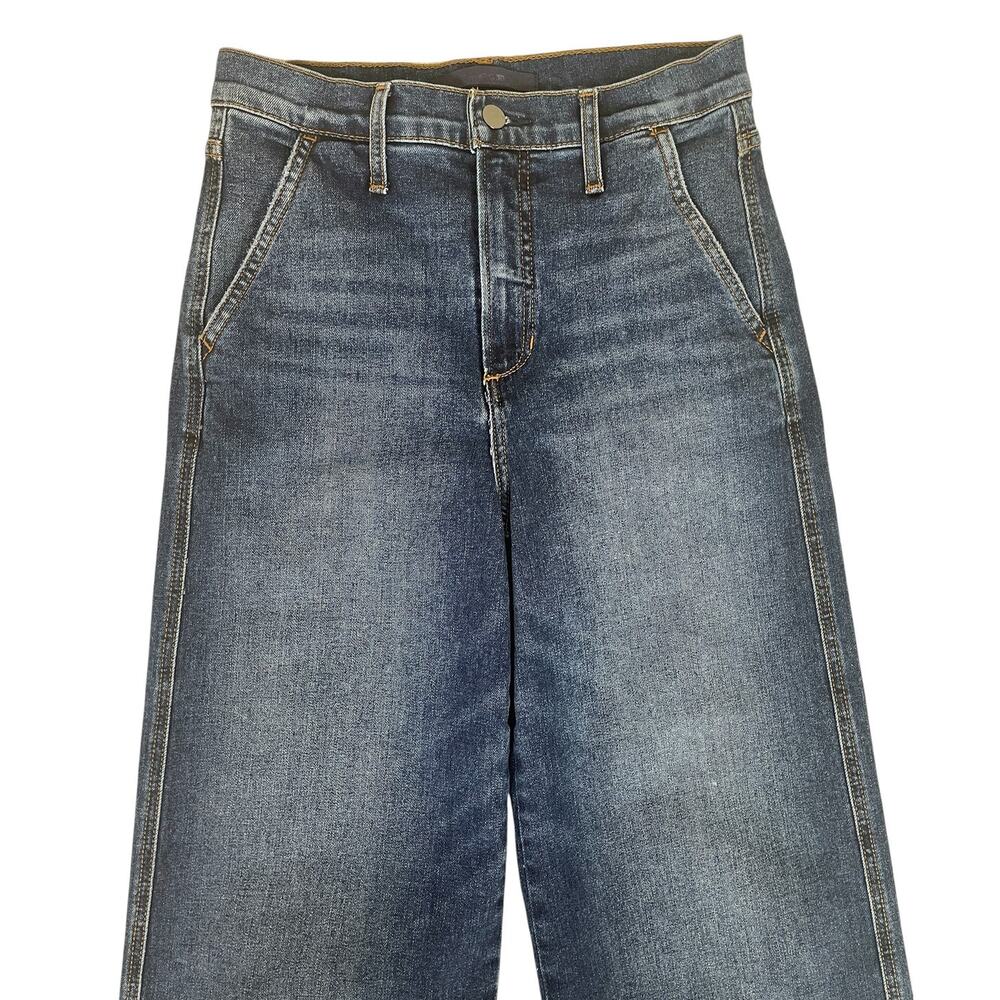 Joe's Jeans The Trixie High Rise Wide Leg Cuffed Trouser Jean Indigo Sz 27 Chic - Picture 5 of 16